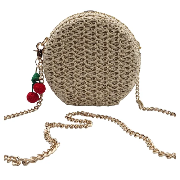 Haute Hippie Natural Raffia Round Crossbody Bag - Picture 4 of 13